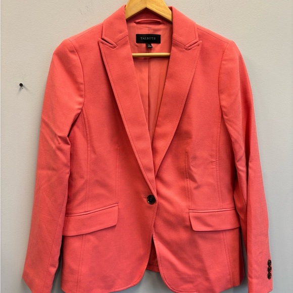 NWOT Talbots size 6 Coral Blazer jacket Wool Blend Stretch - Picture 2 of 12